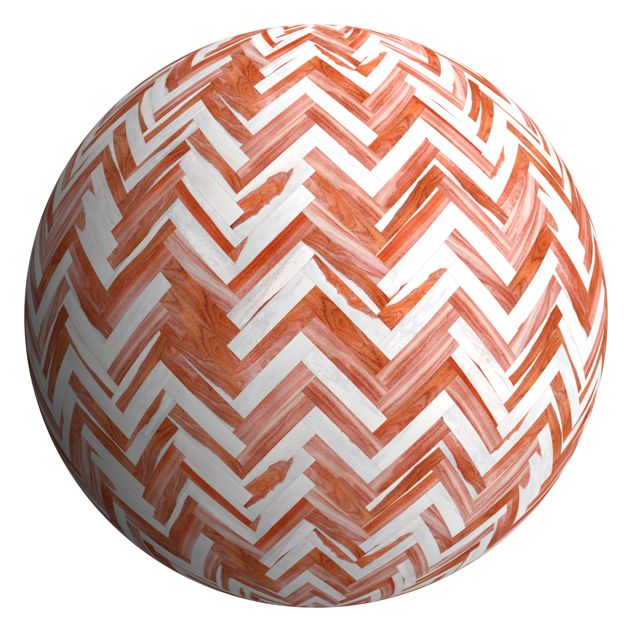 3D sphere preview of Padauk - Patterned, Herringbone seamless texture