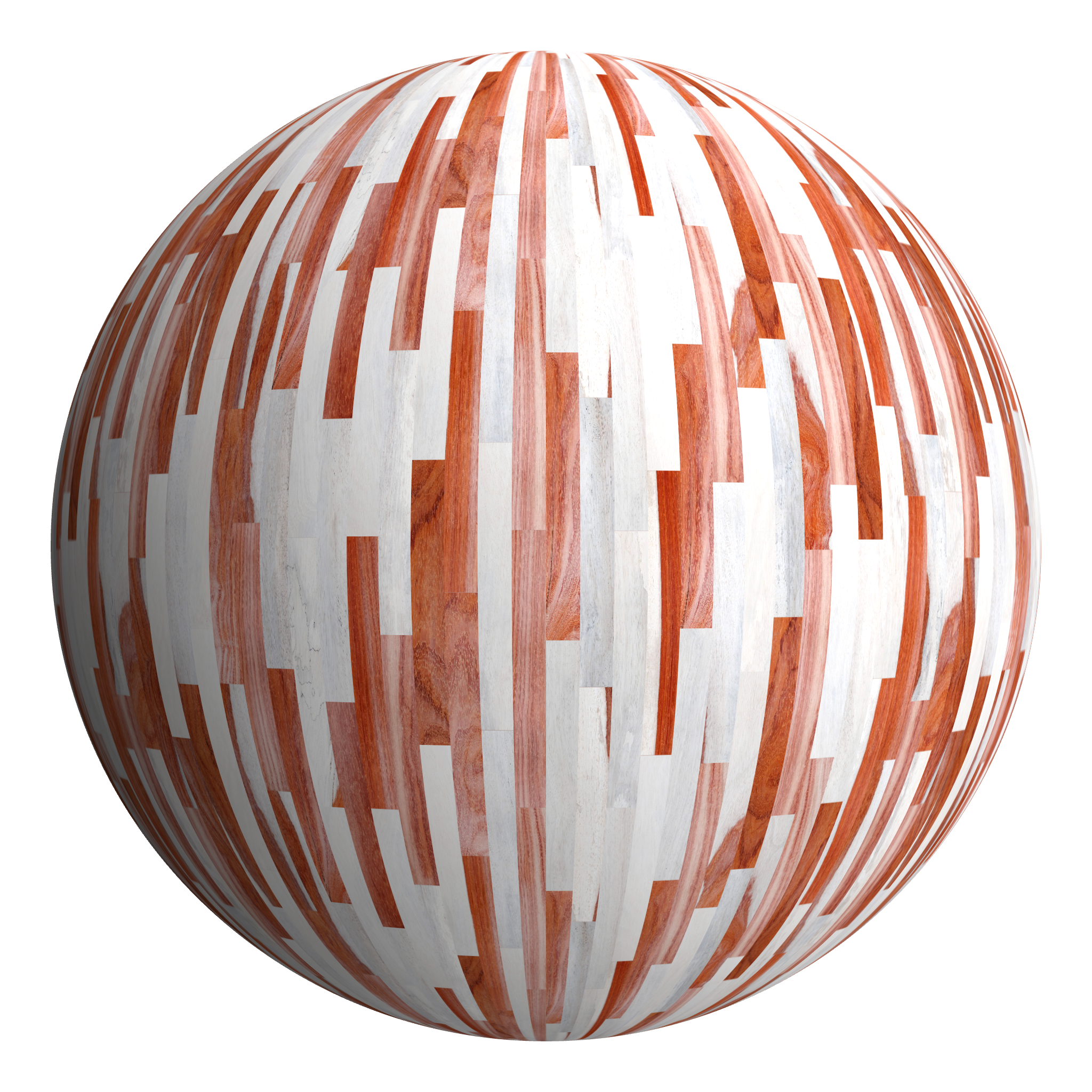 3D sphere preview of Padauk - Patterned, Staggered seamless texture