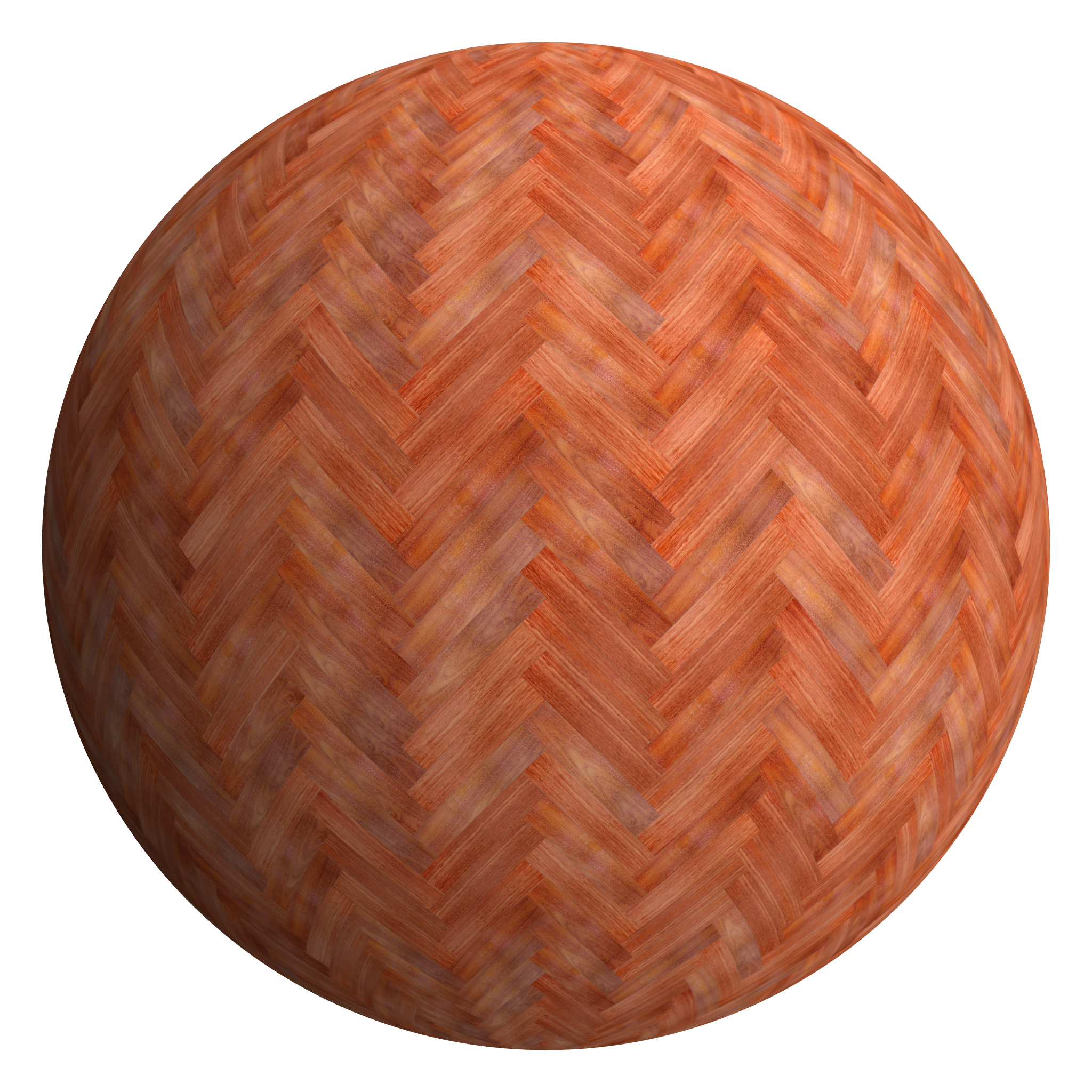 3D sphere preview of Padauk, Herringbone seamless texture