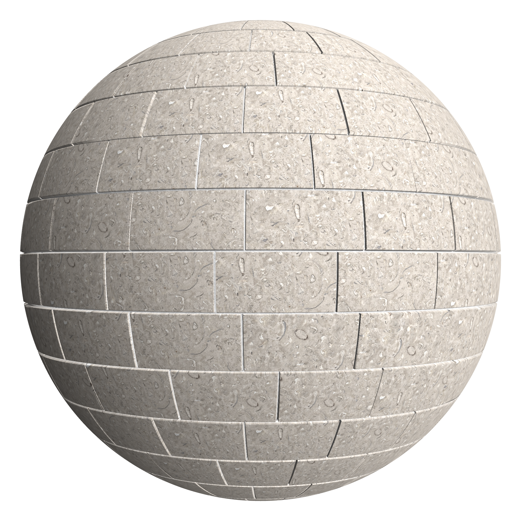 3D sphere preview of Portland Stone - Whitbed Albion, Staggered seamless texture