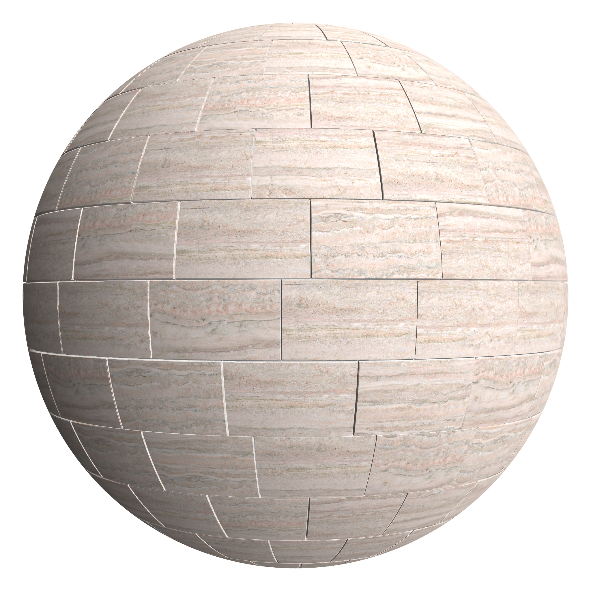 3D sphere preview of Silver Travertine, Staggered seamless texture