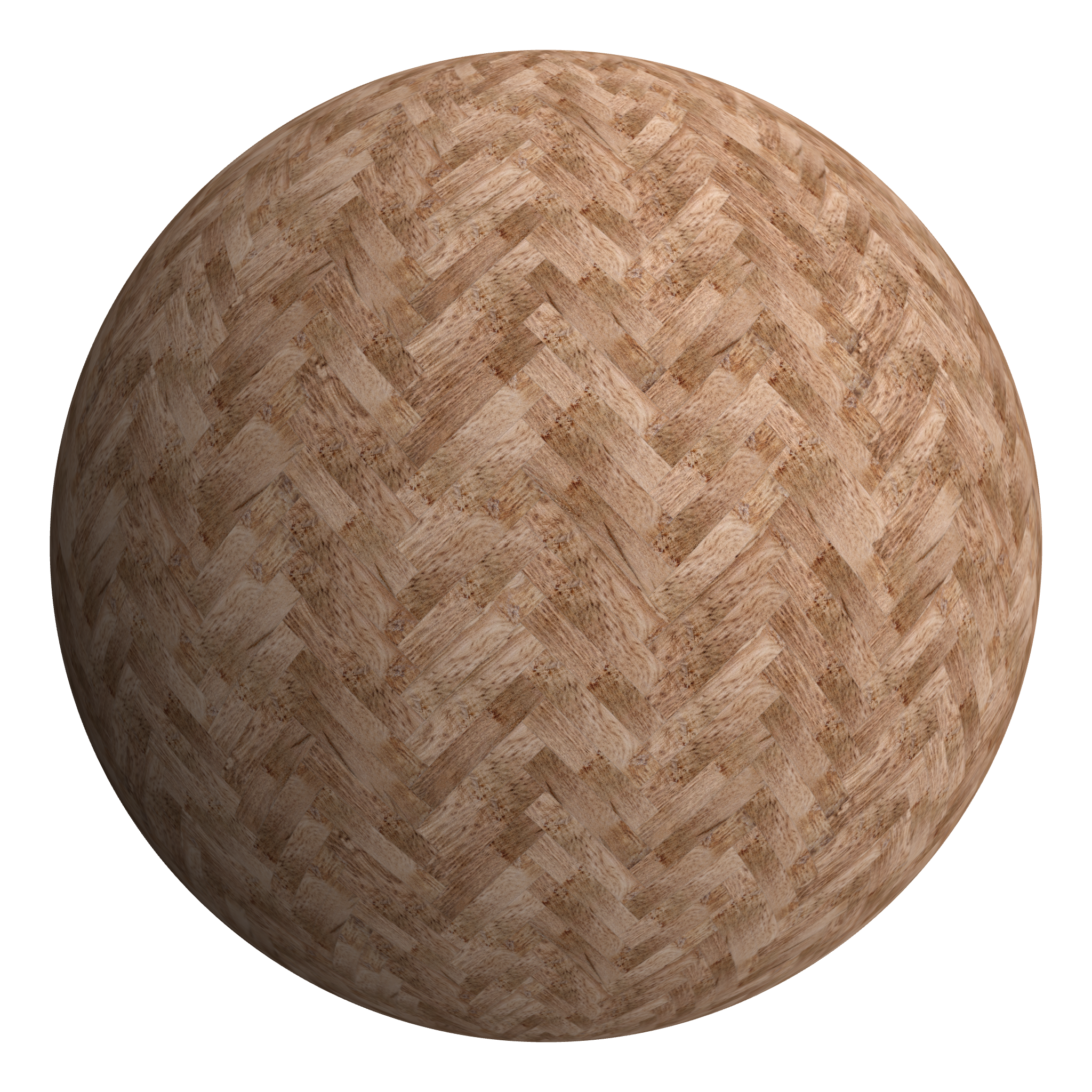 3D sphere preview of Tiger Brown Oak, Herringbone seamless texture