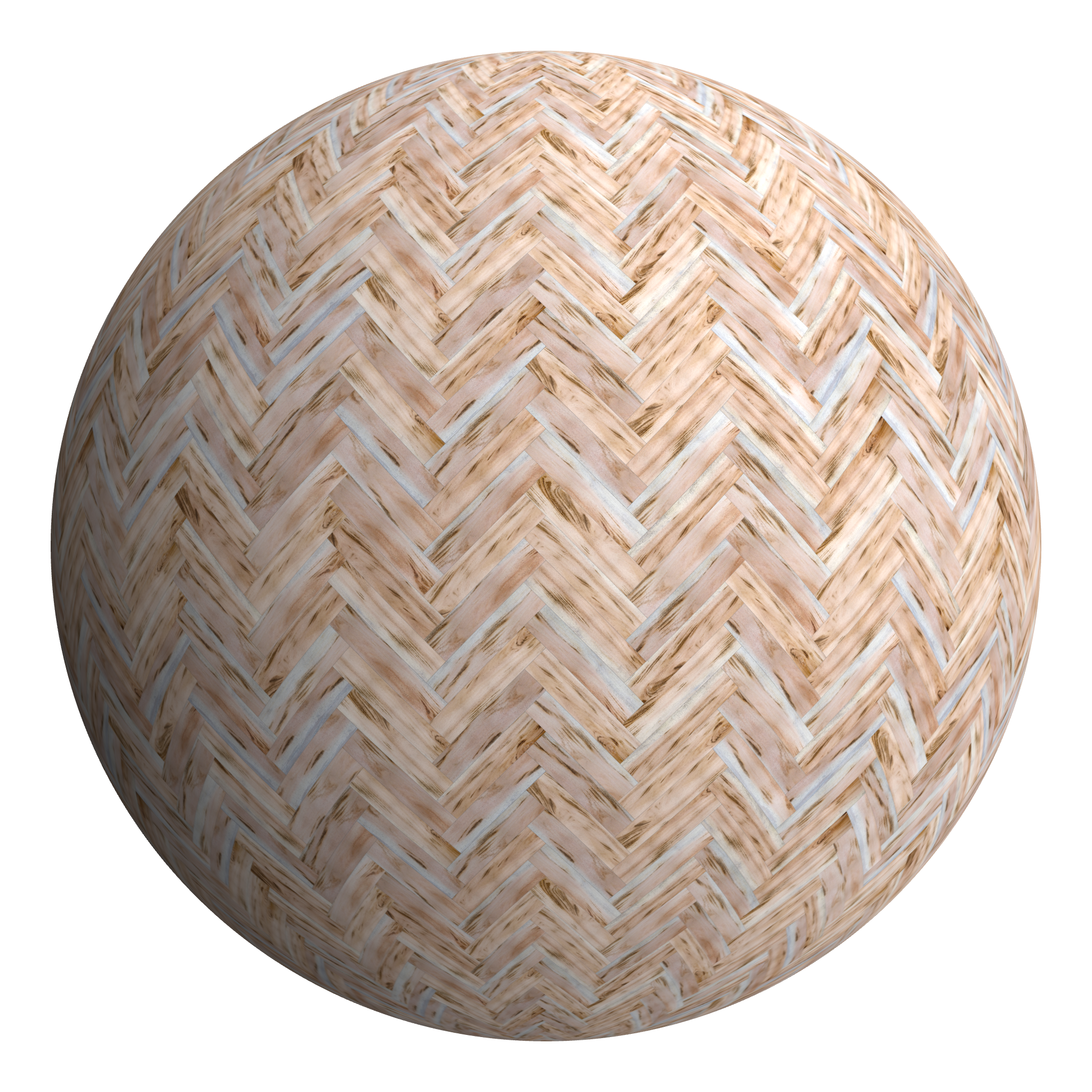 3D sphere preview of Tigerwood - Light, Herringbone seamless texture
