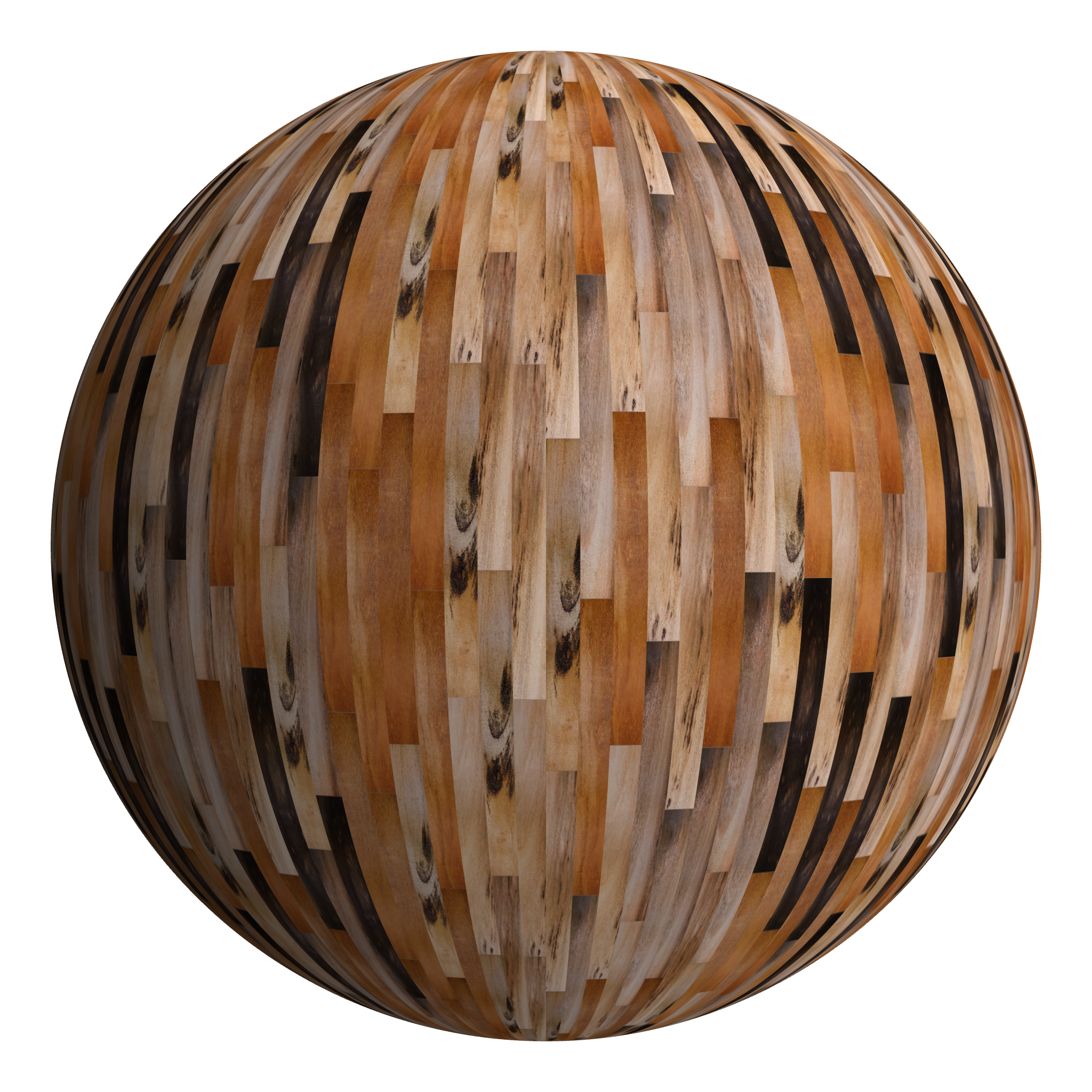 3D sphere preview of Tigerwood, Staggered seamless texture