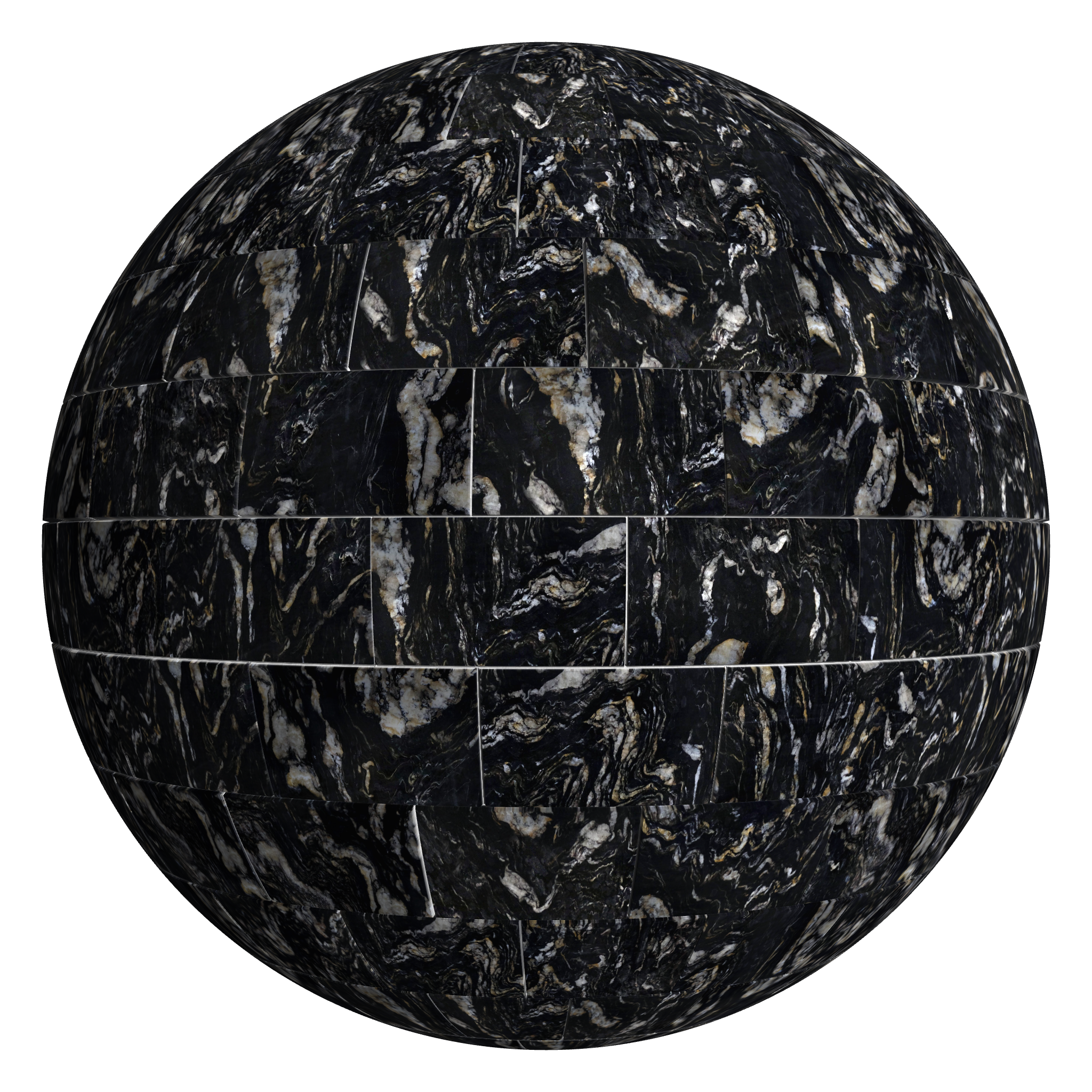 3D sphere preview of Titanium Gold Leathered - Granite, Staggered seamless texture