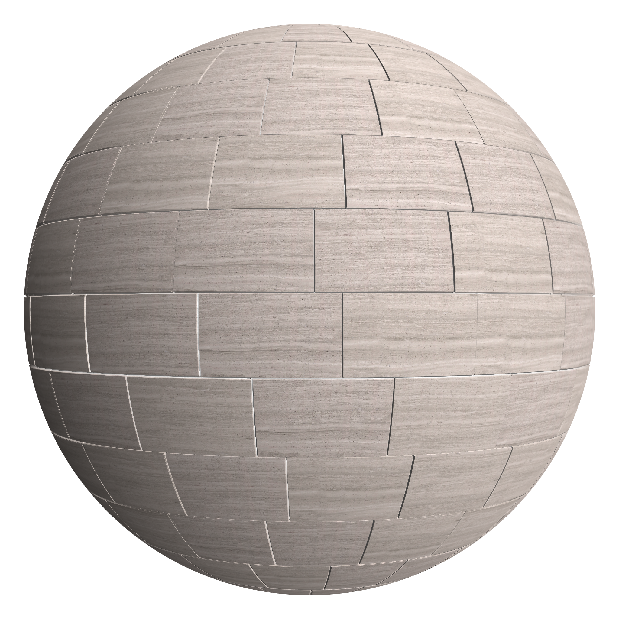 3D sphere preview of White Filetto - Marble, Staggered seamless texture