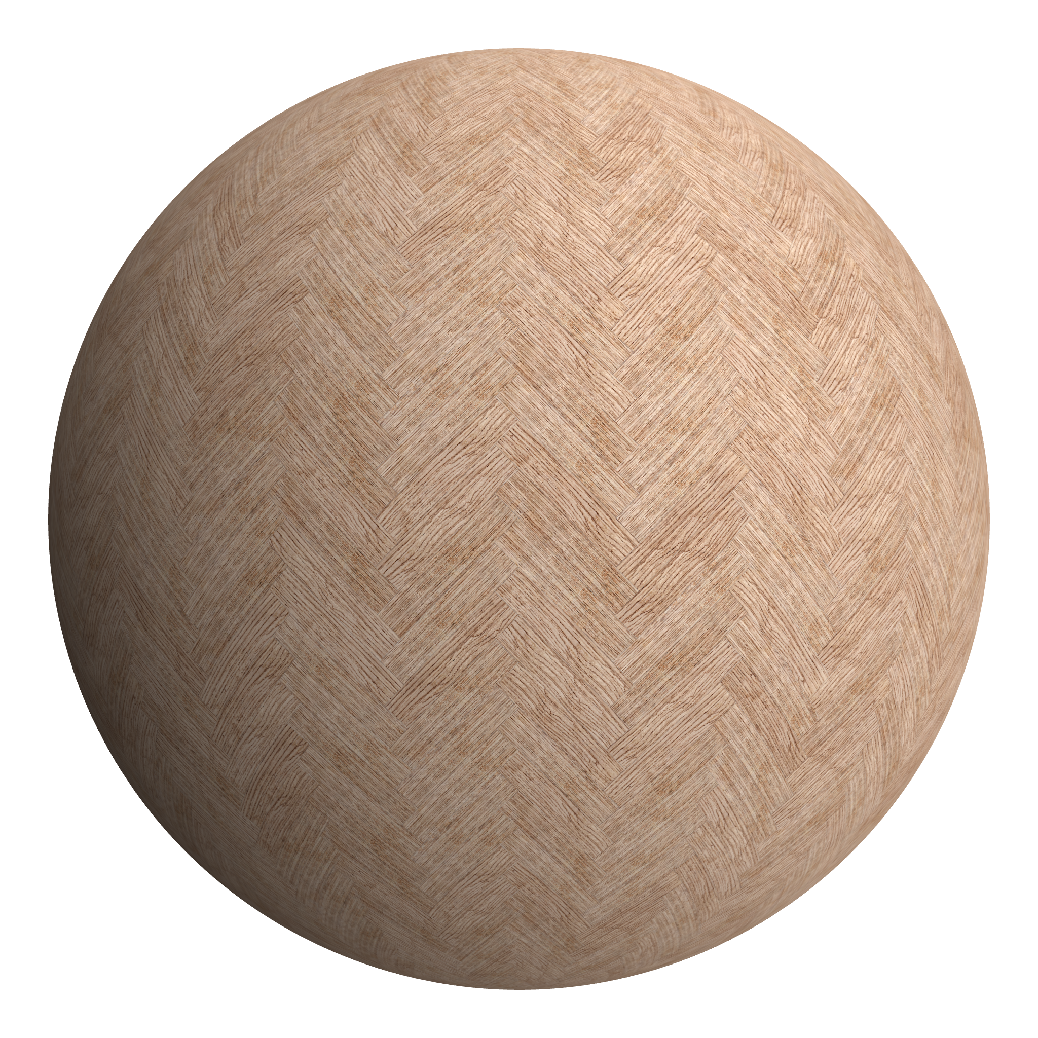 3D sphere preview of Zebrano, Herringbone seamless texture