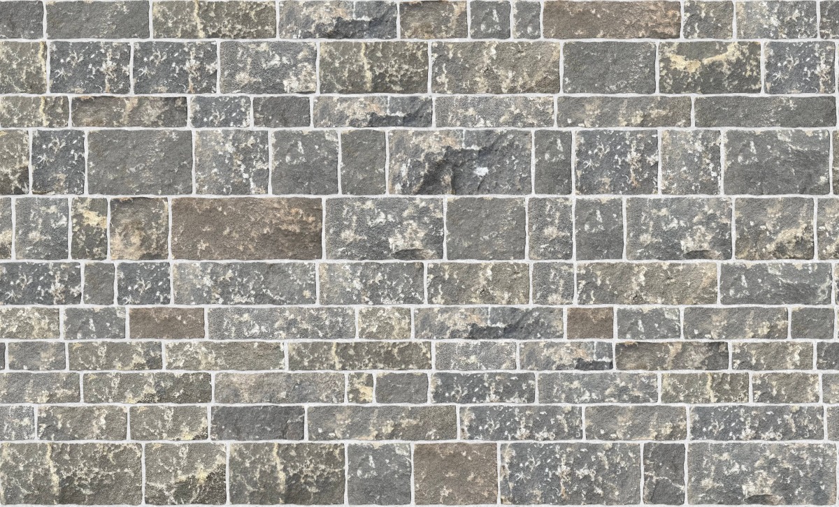 A seamless stone texture with 140mm britannia weathered sandstone building stone blocks arranged in a Ashlar pattern