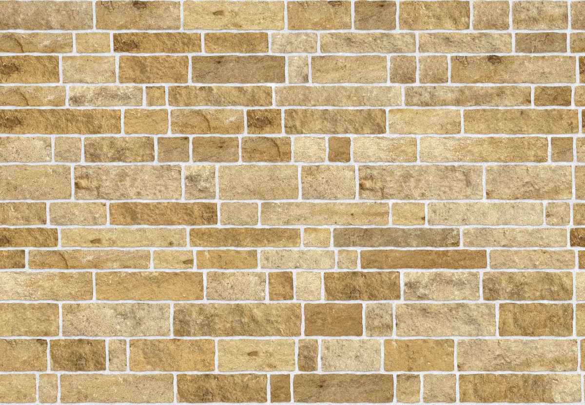 A seamless stone texture with cotswold blend stone cladding blocks arranged in a Ashlar pattern
