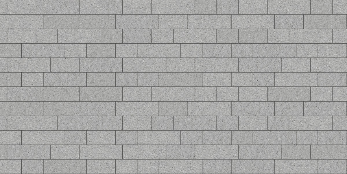A seamless stone texture with m1194 sdm429 superior snow granite - flamed blocks arranged in a Paving - Running Bond  - Sawn Edge - Dimensional 22 Pieces 3 Sizes - DP087 pattern