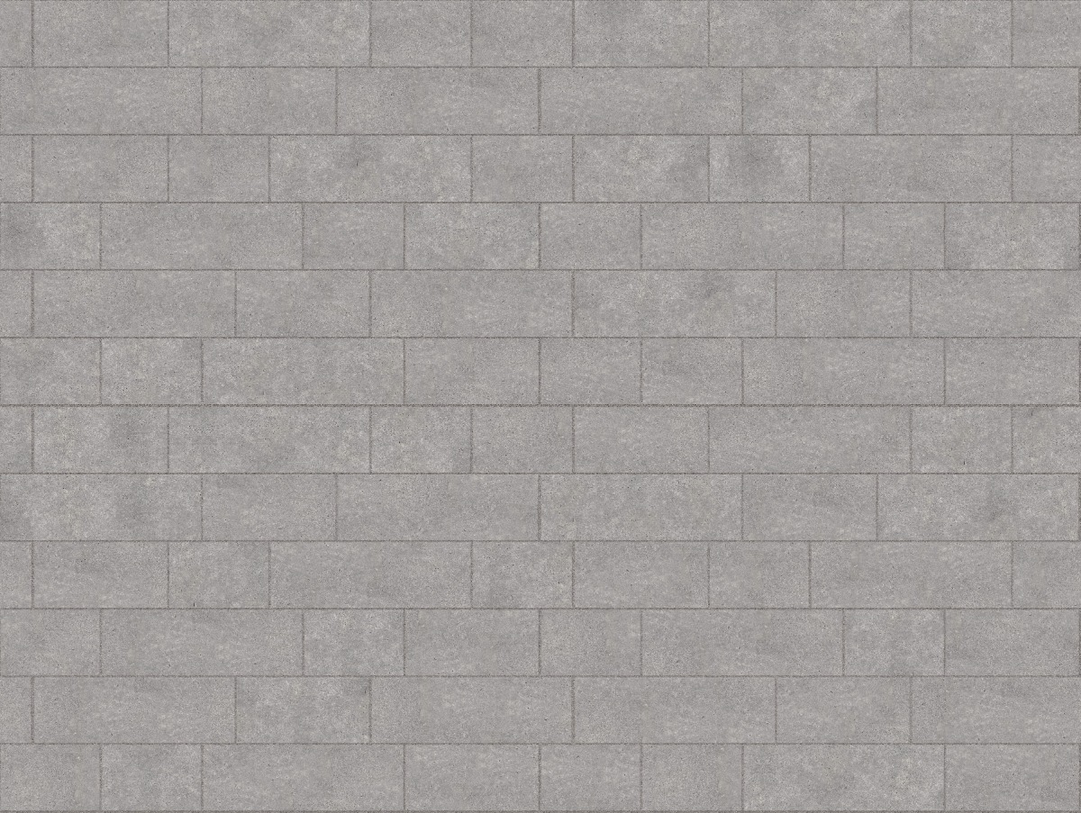 A seamless stone texture with m735 sdm417 bavarian dolomite gray limestone - sand blasted blocks arranged in a Paving - Running Bond  - Sawn Edge - Dimensional 22 Pieces 3 Sizes - DP087 pattern