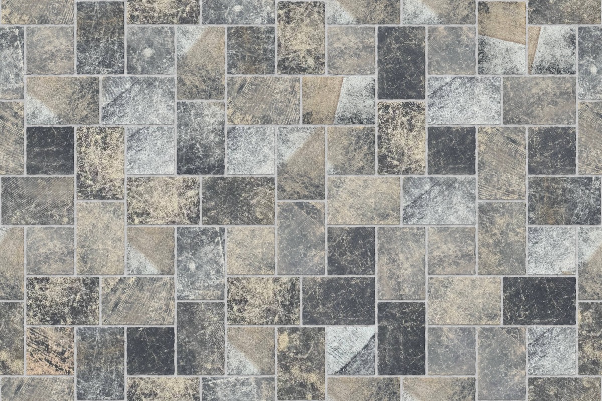 A seamless stone texture with new weathered yorkshire sandstone cobble setts blocks arranged in a Cambridge Cobble pattern
