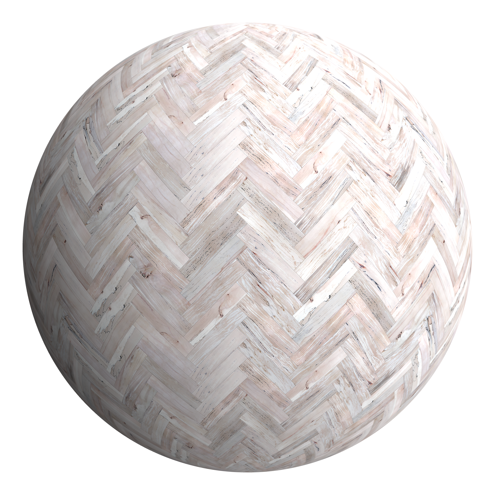 3D sphere preview of Spalted Beech, Herringbone seamless texture