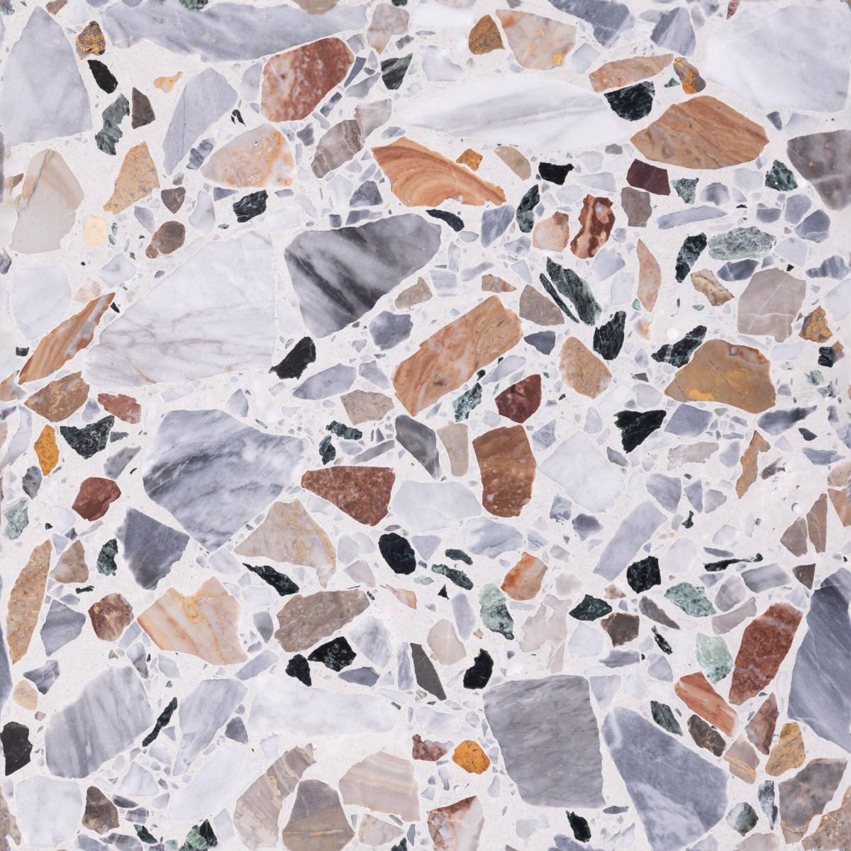 A seamless terrazzo texture with egea 8300 units arranged in a None pattern