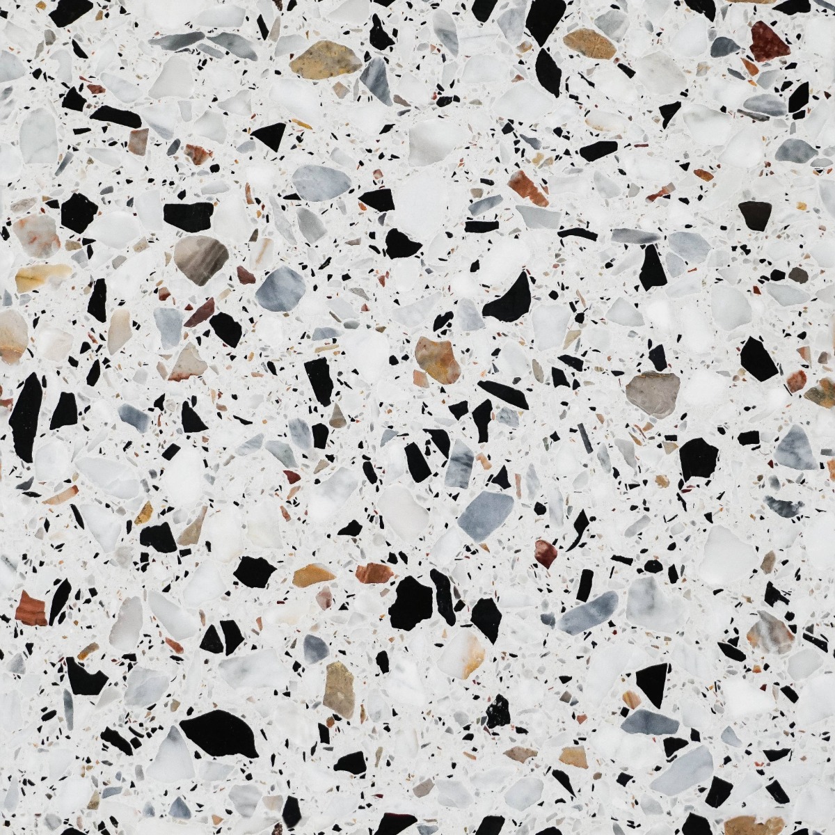 A seamless terrazzo texture with egea 9202 units arranged in a None pattern