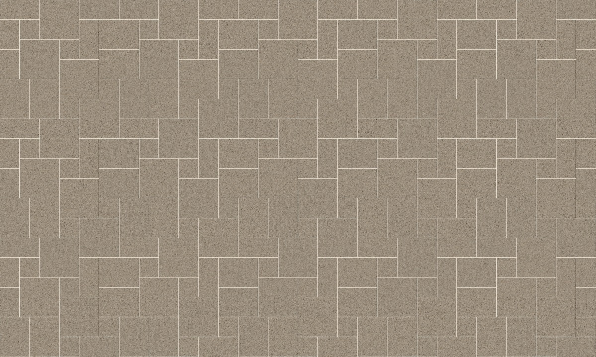 A seamless stone texture with m1236 sdm486 amber granite - sand blasted blocks arranged in a Paving - Universal  - Sawn Edge - Dimensional 14 Pieces 4 Sizes - DP094 pattern