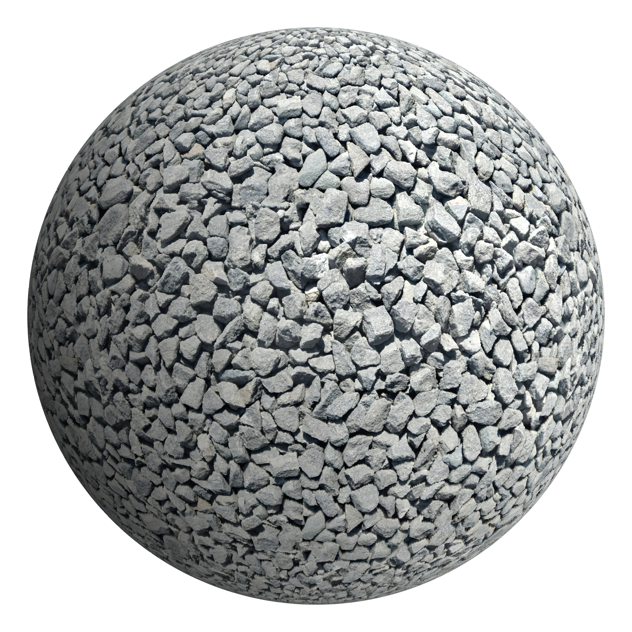 3D sphere preview of Black Scottish Whinstone gravel seamless texture