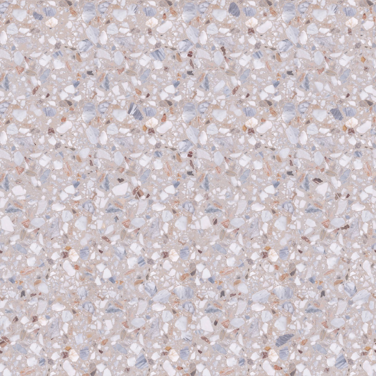 A seamless terrazzo texture with egea 8310 units arranged in a None pattern