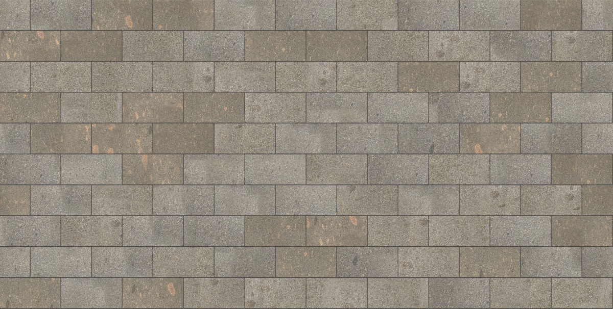 A seamless stone texture with m1293 sdm502 imperial brown porphyry - flamed blocks arranged in a Stretcher pattern