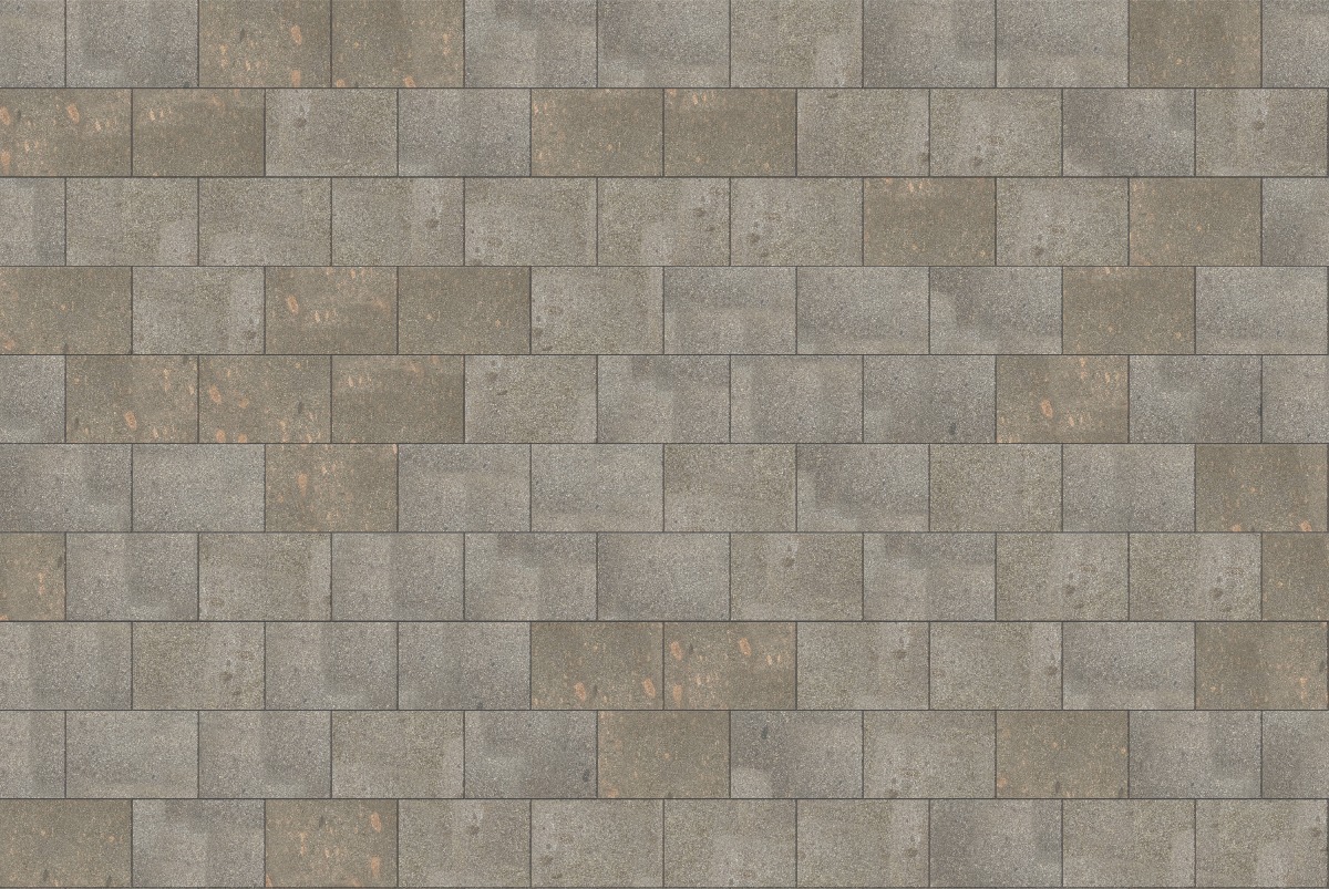 A seamless stone texture with m1293 sdm502 imperial brown porphyry - flamed blocks arranged in a Stretcher pattern