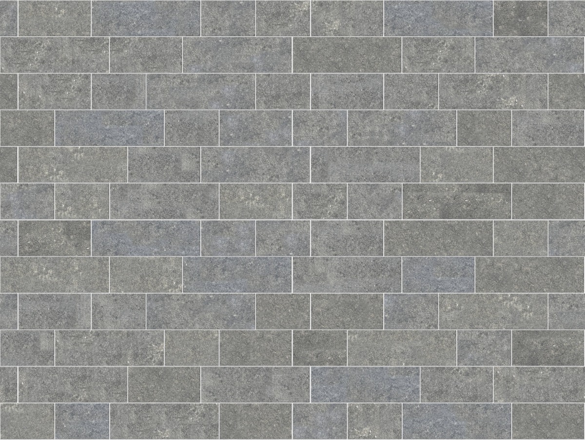 A seamless stone texture with m546 sdm485 belgian bluestone - flamed blocks arranged in a Paving - Running Bond  - Sawn Edge - Dimensional 22 Pieces 3 Sizes - DP087 pattern