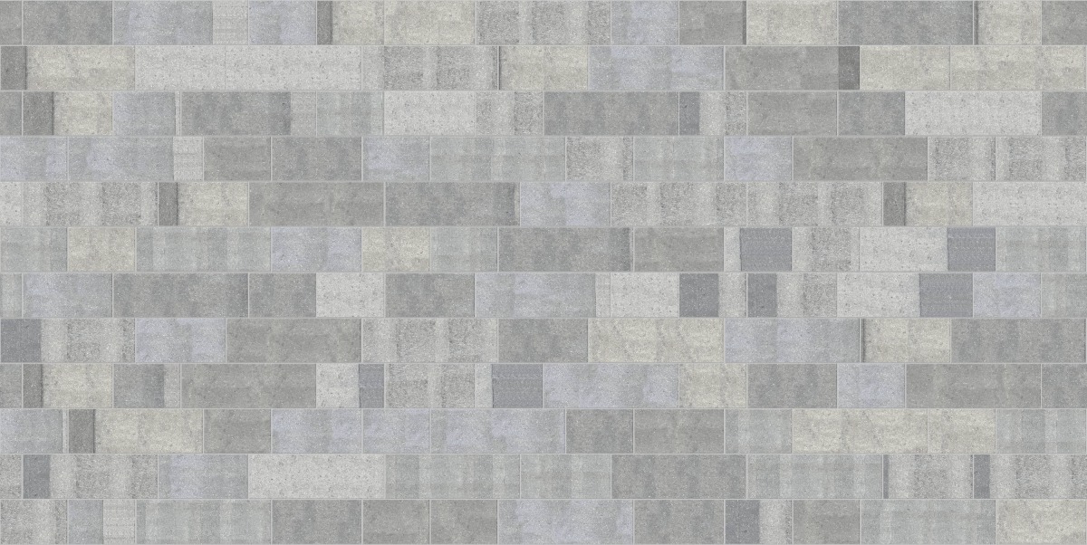 A seamless stone texture with m546 sdm496 belgian bluestone - sawn blocks arranged in a Paving - Running Bond  - Sawn Edge - Dimensional 22 Pieces 3 Sizes - DP087 pattern