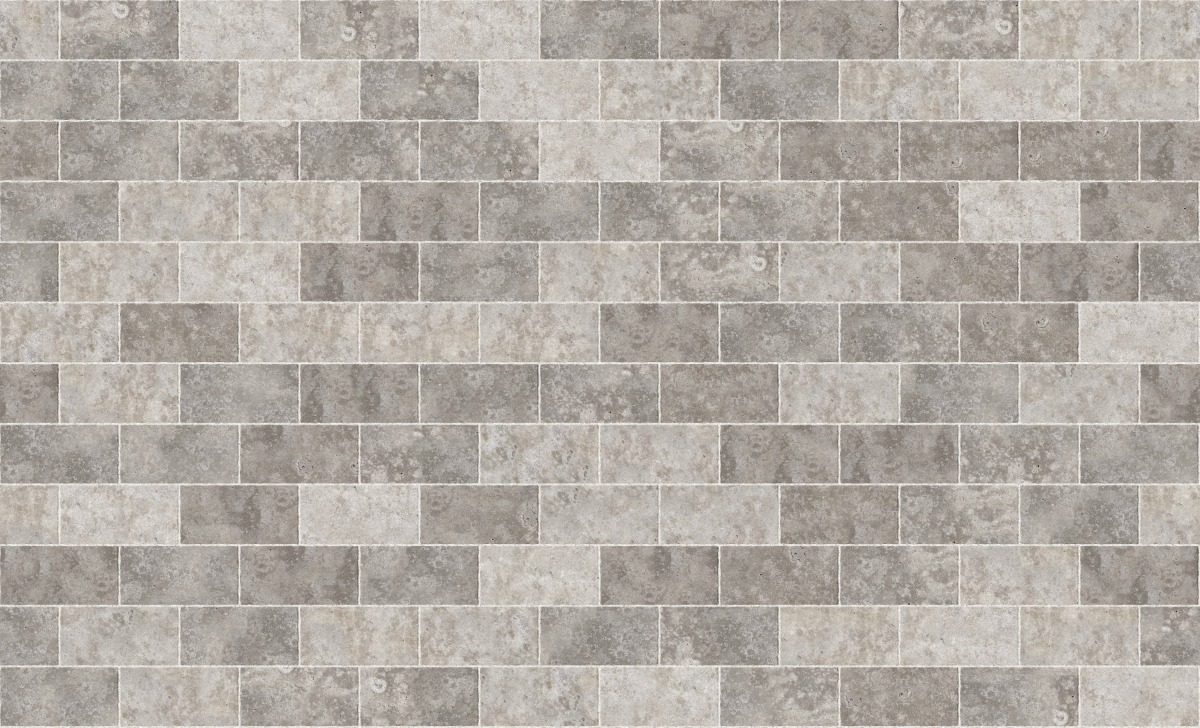A seamless stone texture with m735 sdm394 bavarian dolomite gray limestone - antiqued blocks arranged in a Stretcher pattern