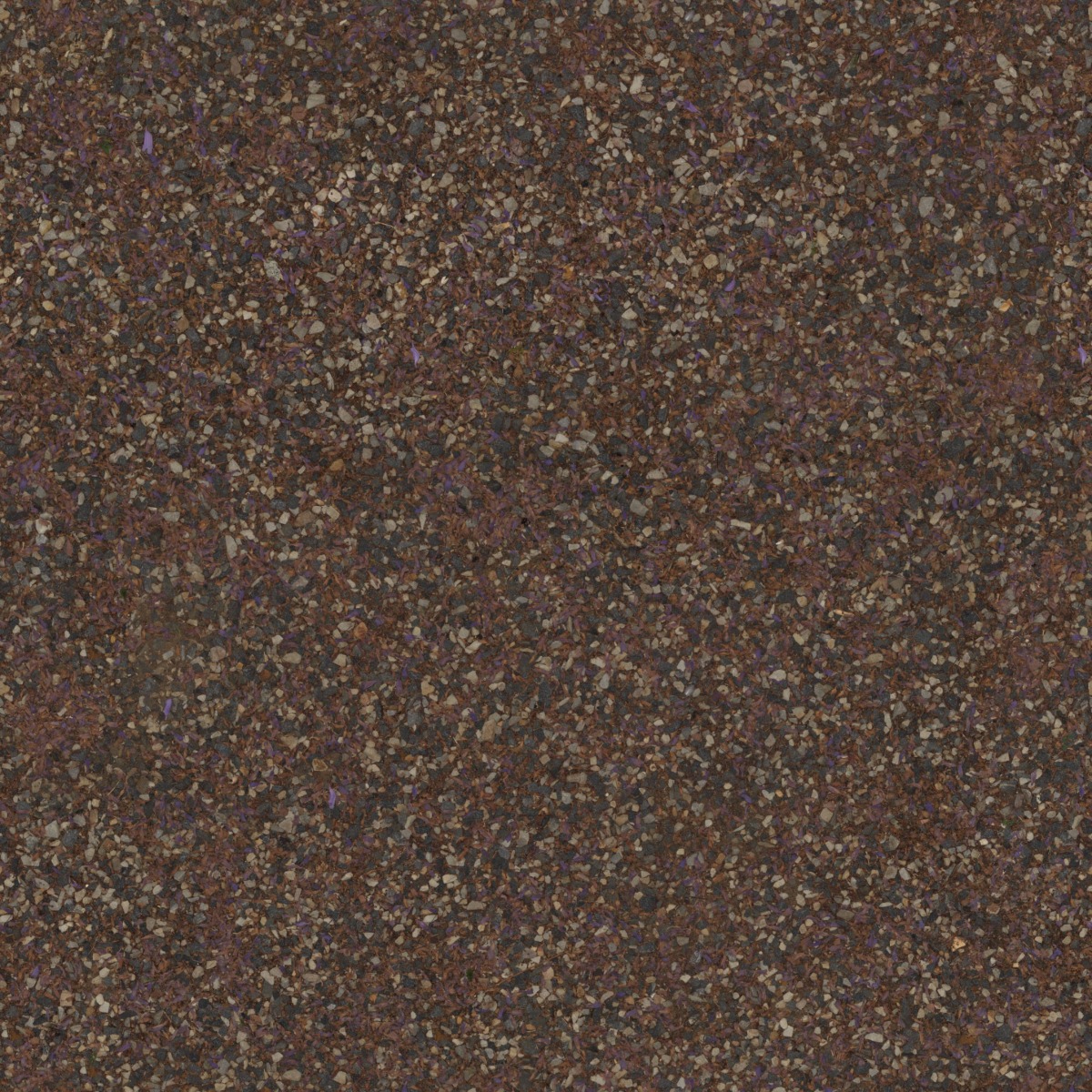 A seamless landscaping texture with flower scattered gravel units arranged in a None pattern