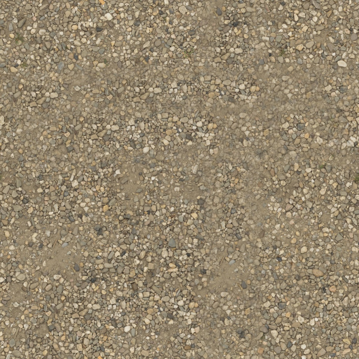 A seamless organic texture with ground pebbles and sand units arranged in a None pattern