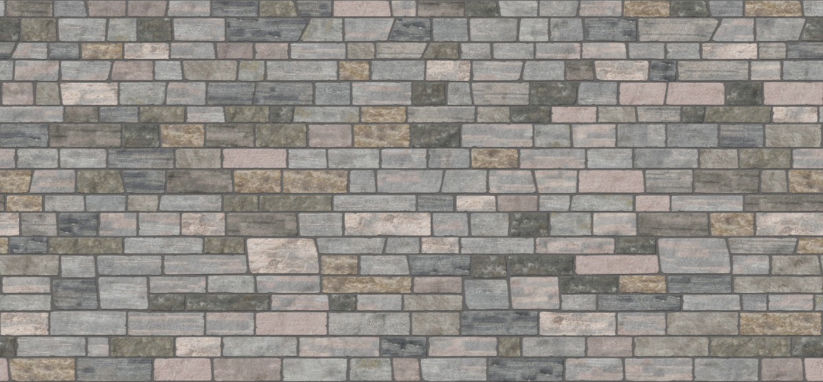 A seamless stone texture with m1244 sdm404 mount von trapp granite - ashlar - split-face blocks arranged in a Veneer - Ledgestone - Split Edge - Random Sizes - DP121 pattern