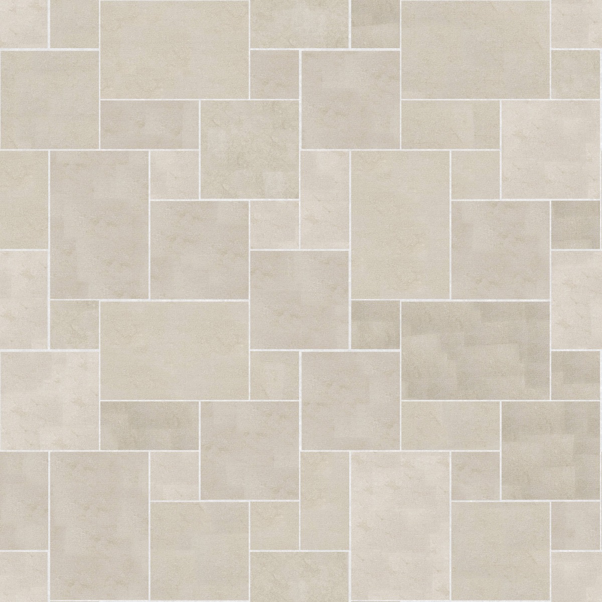 A seamless stone texture with m1297 sdm497 mediterranean cream limestone - sand blasted blocks arranged in a Paving - Universal - Sawn Edge - Dimensional 12 Pieces 4 Sizes - DP086 pattern