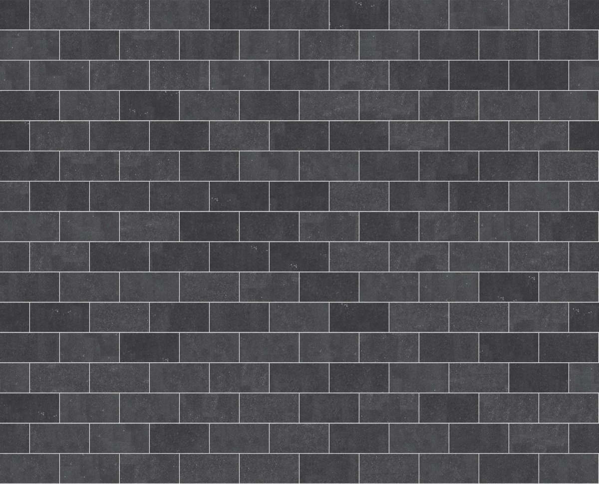 A seamless stone texture with m546 sdm487 belgian bluestone - honed dark blocks arranged in a Stretcher pattern