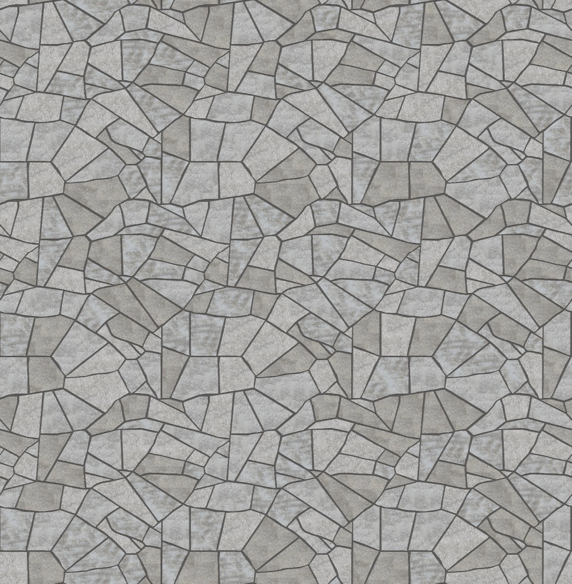 A seamless stone texture with m918 sdm483 madison limestone - flamed blocks arranged in a Paving - Mosaic Angular - Curved - Split Edge - Ransom Sizes - DP129 pattern