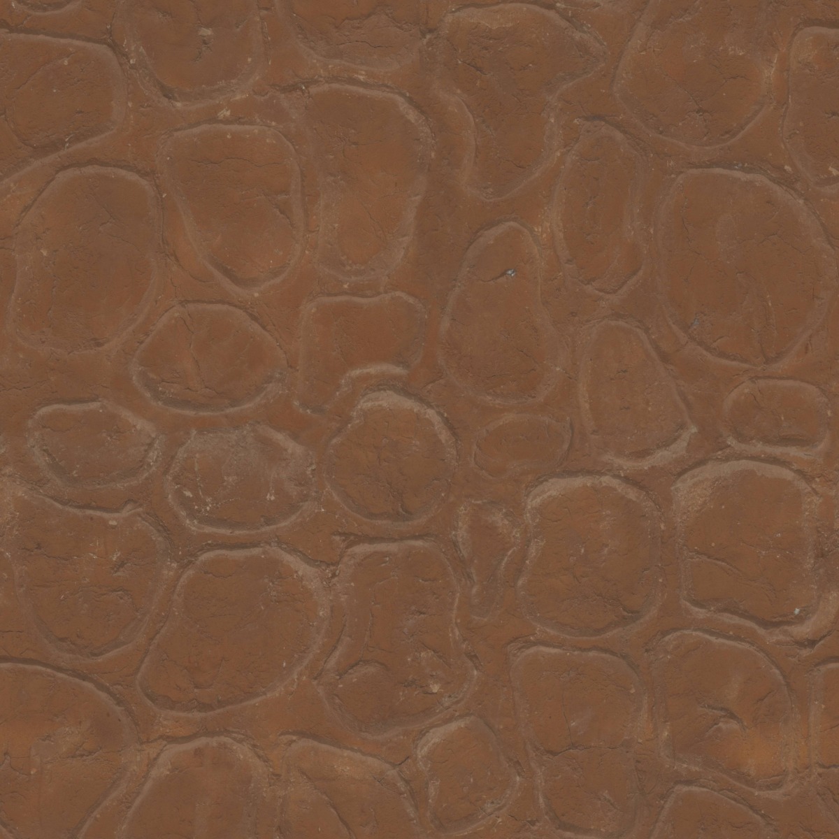 A seamless organic texture with patterned clay wall units arranged in a None pattern