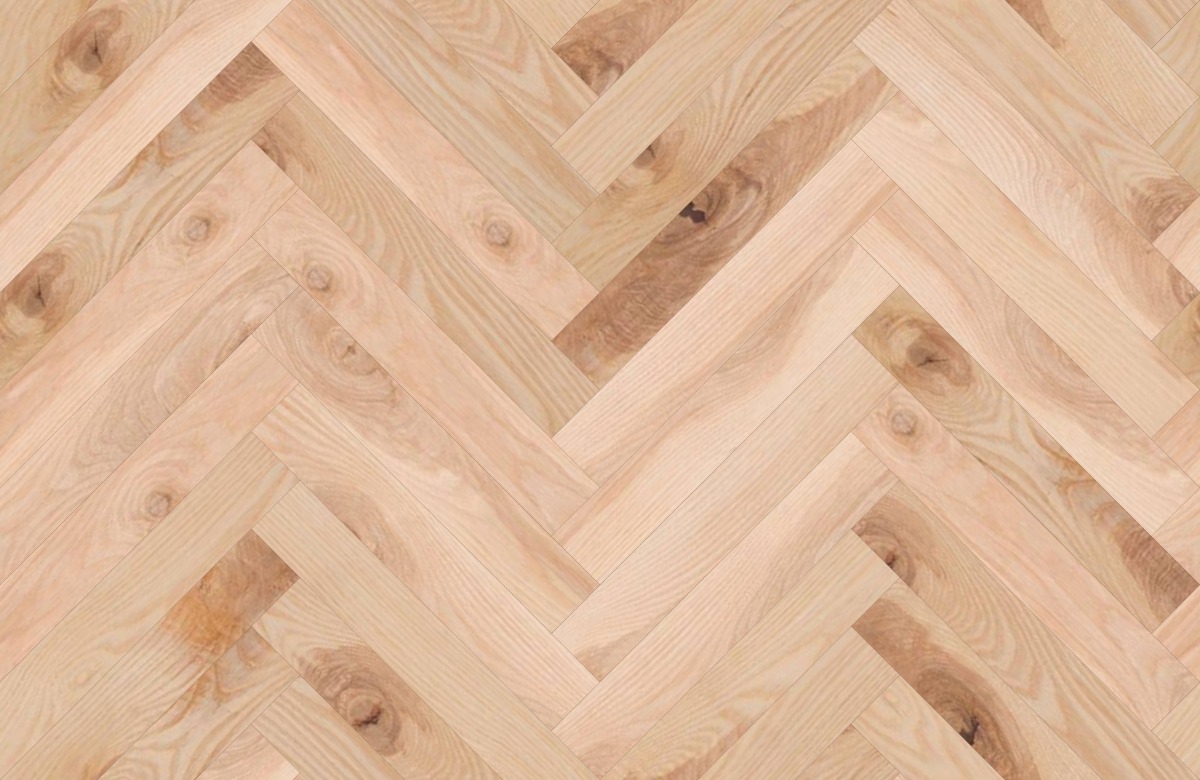 A seamless wood texture with real american ash_2a boards arranged in a Herringbone pattern