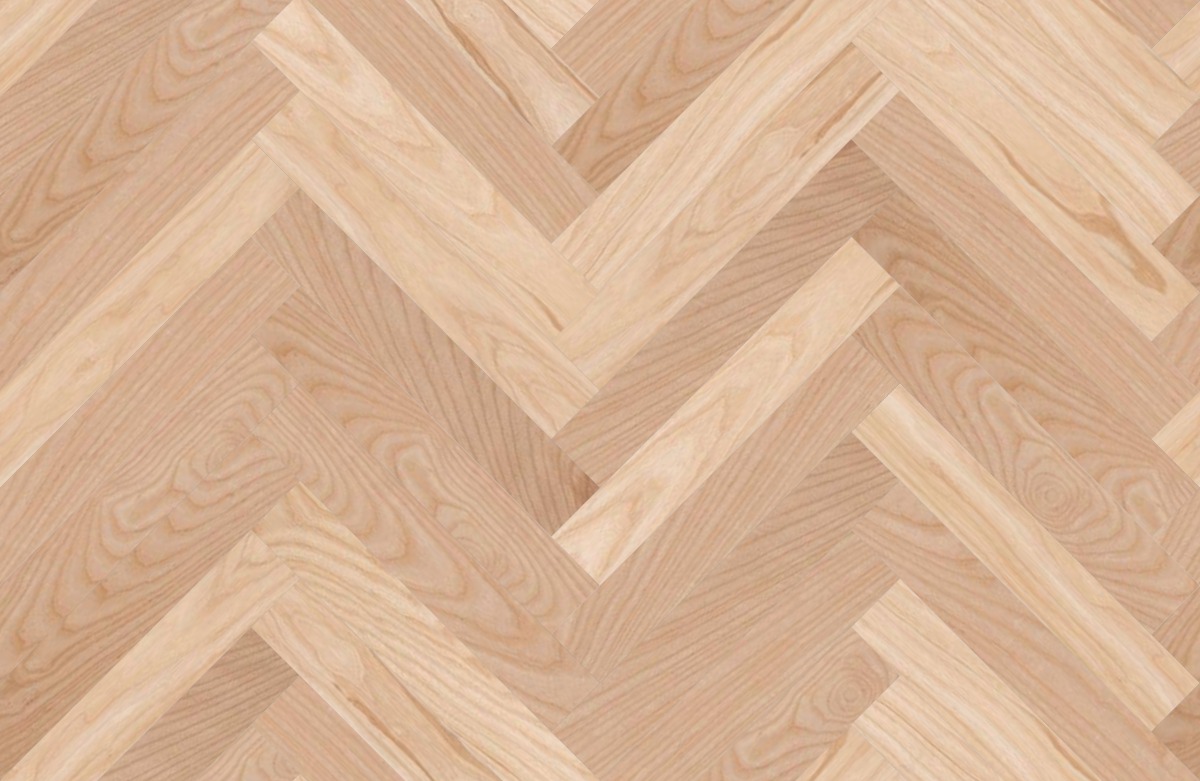 A seamless wood texture with real american ash_fas boards arranged in a Herringbone pattern