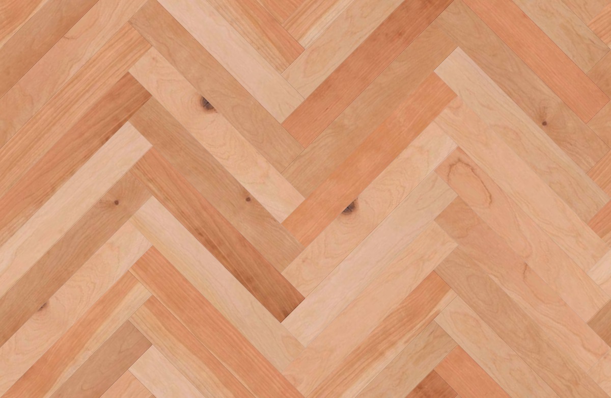 A seamless wood texture with real american cherry_1c boards arranged in a Herringbone pattern