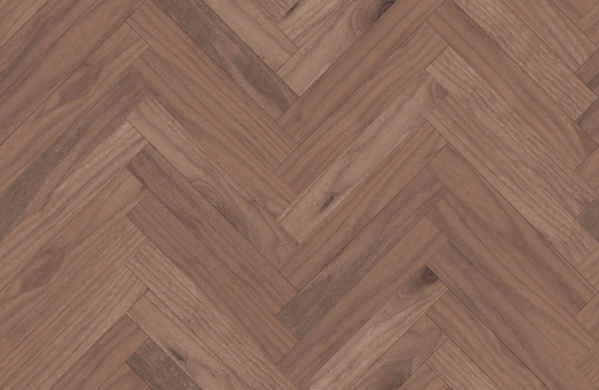 A seamless wood texture with real american walnut_1c boards arranged in a Herringbone pattern