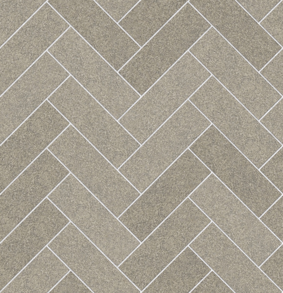 A seamless stone texture with dirty silver grey granite blocks arranged in a Herringbone pattern