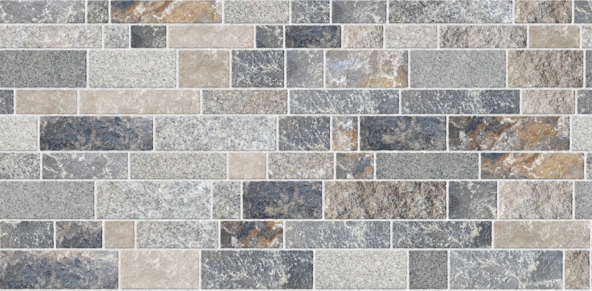 A seamless stone texture with scottish whinstone random rubble walling blocks arranged in a Ashlar pattern