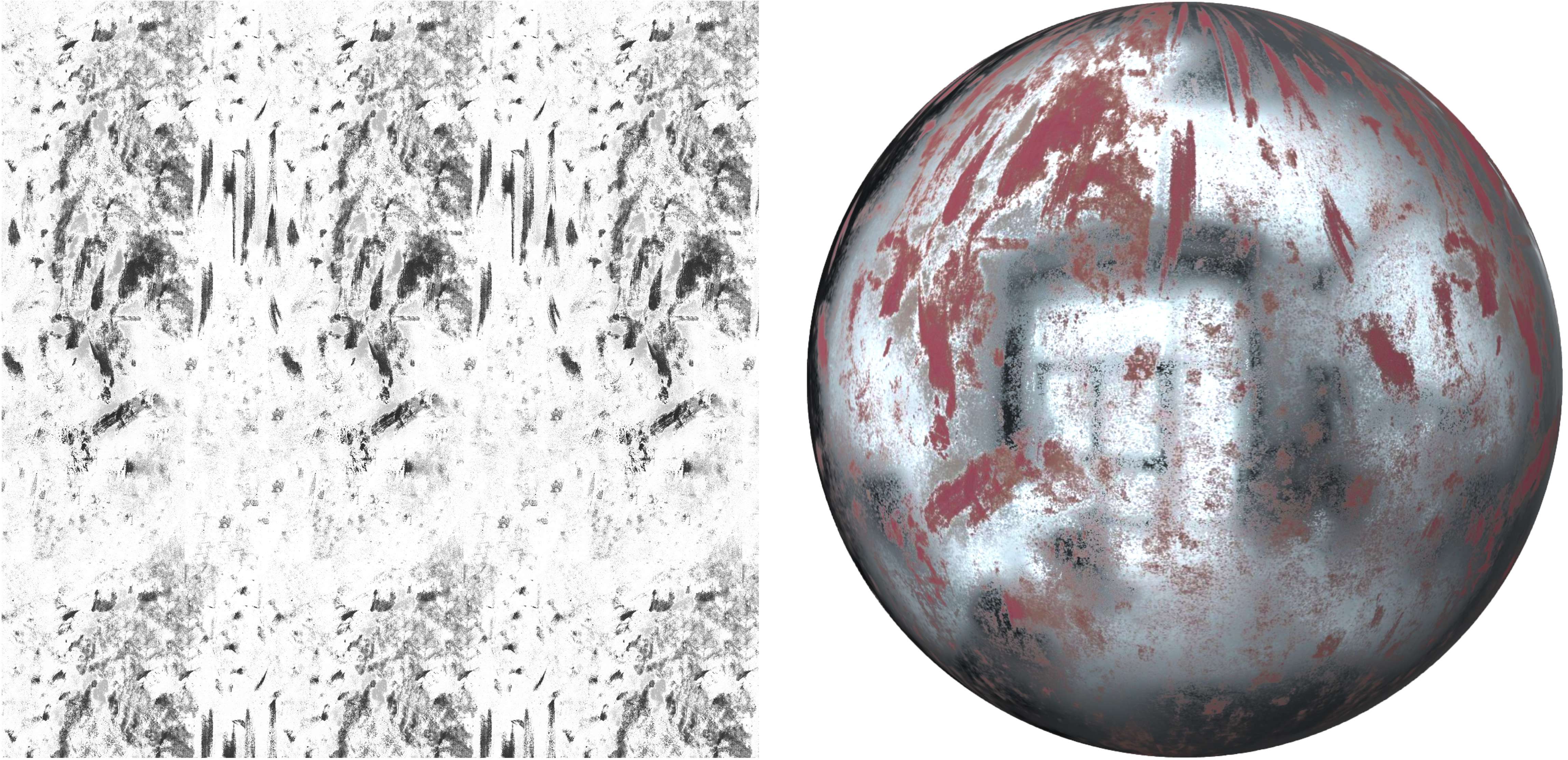 Metalness map for texturing